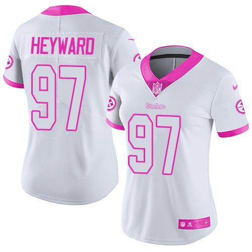 Women White Pink Limited Rush jerseys-056